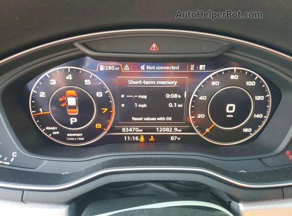 WAUENAF42KA114101 2019 AUDI A4 Blue Instrument cluster view