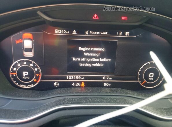 WAUENAF43HN061782 2017 AUDI A4 Gray Սարքավորումների վահանակի տեսք