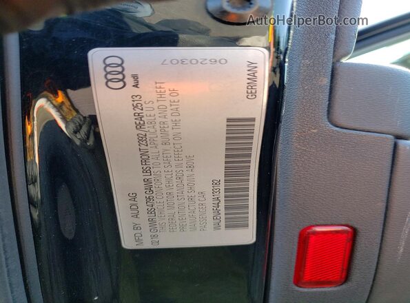 WAUENAF44JA133182 2018 AUDI A4 Black Vista del compartimento del motor