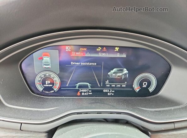 WAUENAF44LN012230 2020 AUDI A4 Black ხელსაწყოთა პანელის ხედი