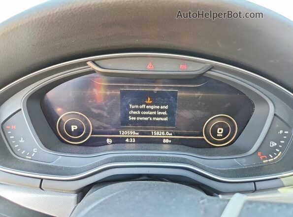 WAUENAF45HN004614 2017 AUDI A4 Угольный Вид щитка приборов