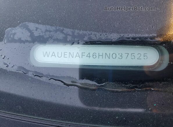 WAUENAF46HN037525 2017 AUDI A4 White VIN sticker view