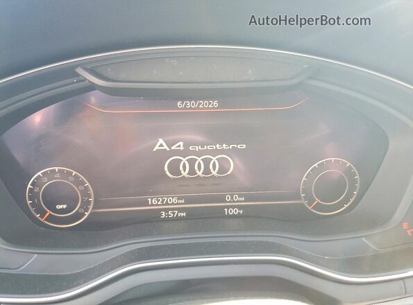 WAUENAF46HN040862 2017 AUDI A4 Gray Вид щитка приладів
