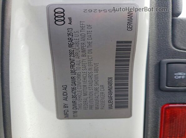 WAUENAF46HN048508 2017 AUDI A4 White Vista del compartimento del motor