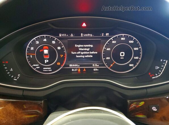 WAUENAF47HN072185 2017 AUDI A4 Blue Vista del cuadro de instrumentos