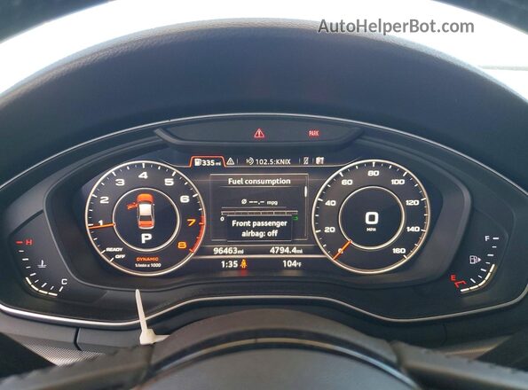 WAUENAF48HN001058 2017 AUDI A4 Черный Вид щитка приборов