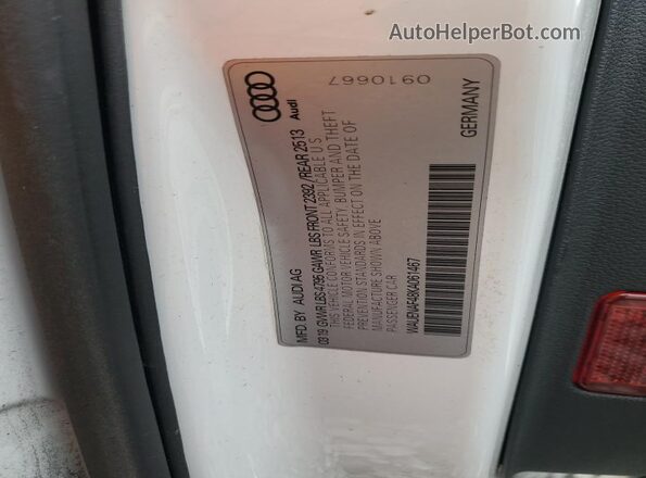 WAUENAF48KA061467 2019 AUDI A4 White Вид підкапотного простору