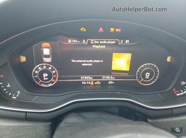 WAUENAF48KA061467 2019 AUDI A4 White Вид щитка приладів