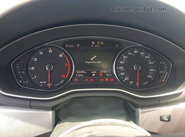 WAUENAF49JA120461 2018 AUDI A4 White Սարքավորումների վահանակի տեսք