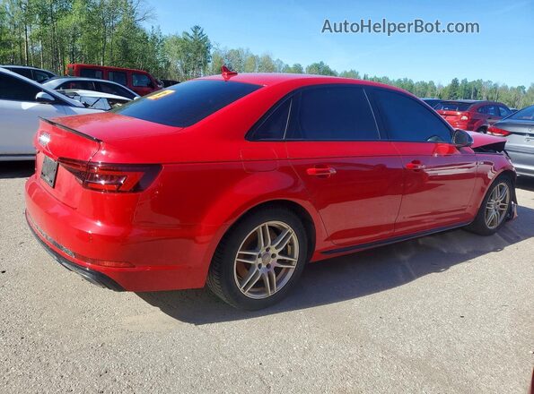 WAUENAF49KA013119 2019 AUDI A4 Red უკანა მარჯვენა