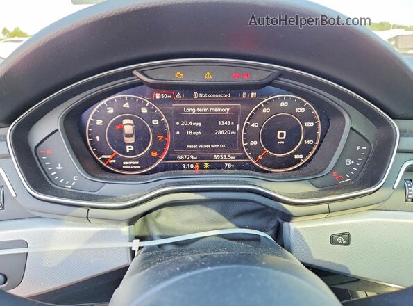 WAUENAF4XJN017302 2018 AUDI A4 Черный Вид щитка приборов
