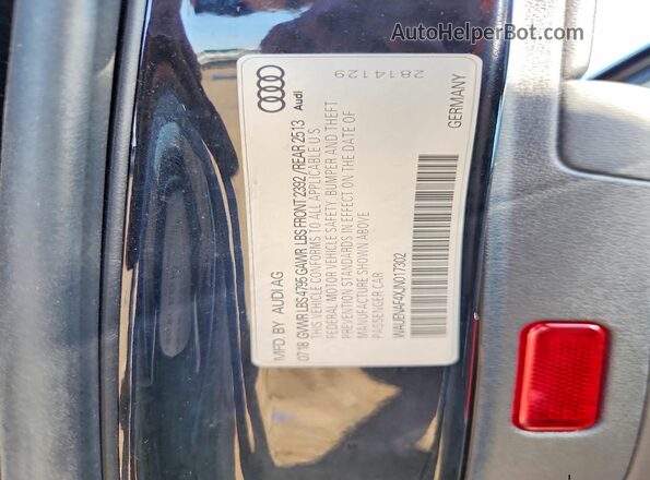 WAUENAF4XJN017302 2018 AUDI A4 Черный Вид наклейки с VIN-кодом