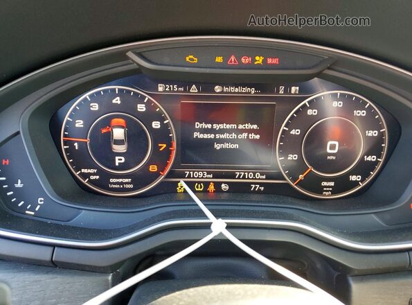 WAUENAF4XKA039485 2019 AUDI A4 White Widok zestawu wskaźników