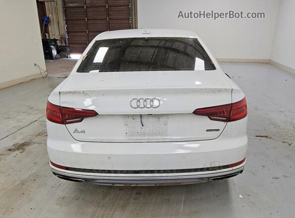 WAUENAF4XKN002199 2019 AUDI A4 White Вид ззаду