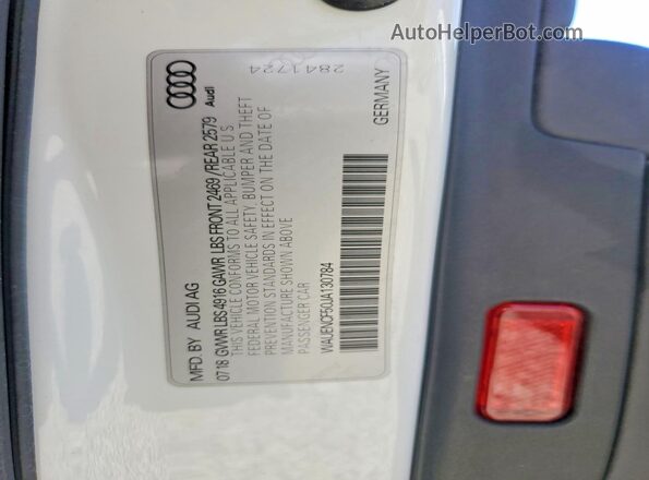 WAUENCF50JA130784 2018 AUDI A5 White Շարժիչի բաժամունքի տեսք