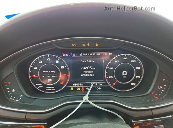 WAUENCF52KA057323 2019 AUDI A5 Blue Вид щитка приладів