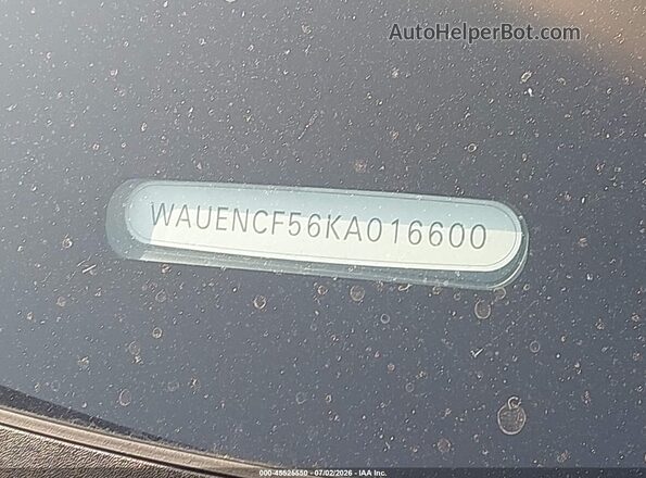 WAUENCF56KA016600 2019 AUDI A5 Blue Vista del compartimento del motor