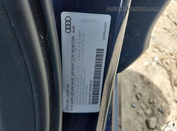 WAUF3AFC7JN108741 2018 AUDI A6 Blue Engine compartment view