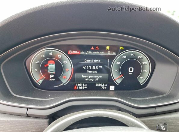 WAUFACF52SA015167 2025 AUDI A5 Blue Вид щитка приладів