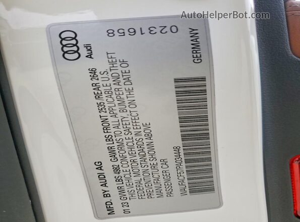 WAUFACF57PA034448 2023 AUDI A5 White Widok komory silnika