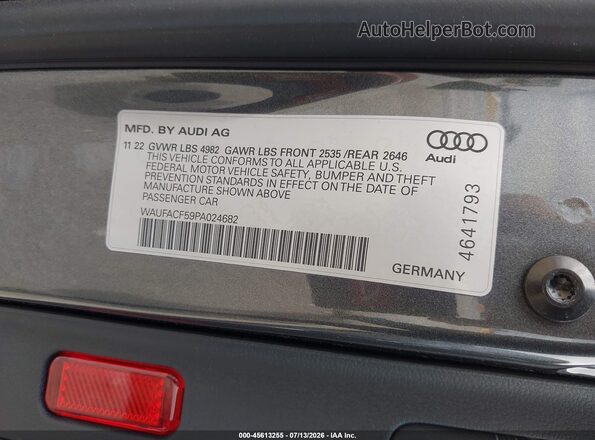 WAUFACF59PA024682 2023 AUDI OTHER Gray Շարժիչի բաժամունքի տեսք