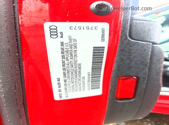 WAUFACF59RA014477 2024 AUDI A5 Red Widok komory silnika
