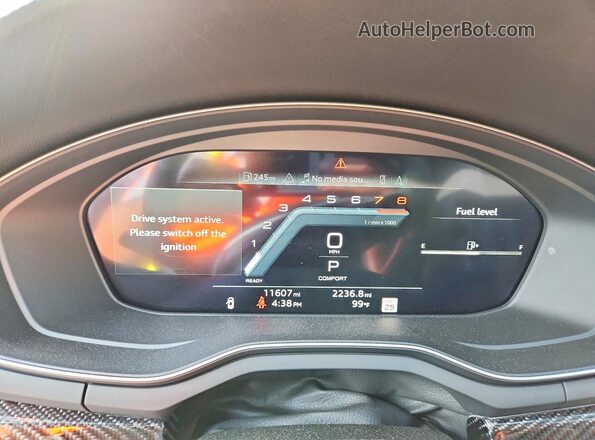 WAUFACF59SA018146 2025 AUDI A5 Blue Вид щитка приладів