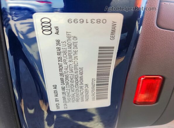 WAUFACF5XRA077121 2024 AUDI A5 Blue Vista del compartimento del motor