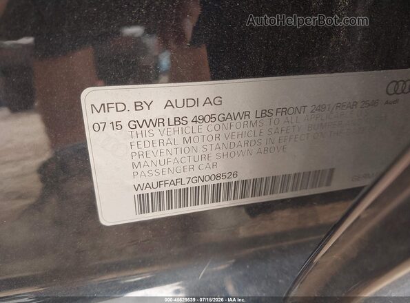 WAUFFAFL7GN008526 2016 AUDI A4 Black Widok komory silnika