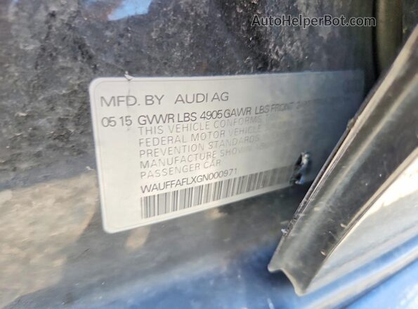 WAUFFAFLXGN000971 2016 AUDI A4 Black Engine compartment view