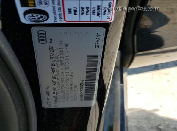 WAUGFAFC3GN046856 2016 AUDI A6 Черный Вид подкапотного пространства