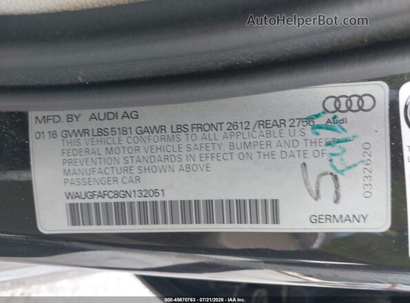WAUGFAFC8GN132051 2016 AUDI A6 Gray Widok komory silnika