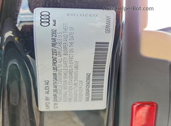 WAUGMAF42KA036642 2019 AUDI A4 Black Vista del compartimento del motor