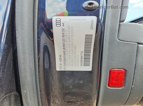 WAUGMAF46HA177142 2017 AUDI A4 Blue Շարժիչի բաժամունքի տեսք