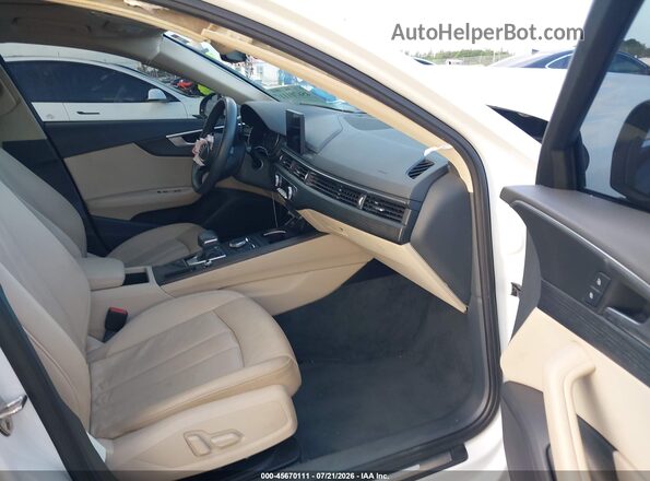 WAUGMAF46KA037311 2019 AUDI A4 White წინა სალონის ხედი