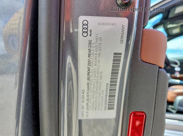 WAUGMAF48KA058208 2019 AUDI A4 Gray Շարժիչի բաժամունքի տեսք
