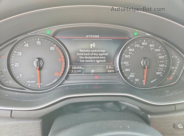WAUGMAF49KA118612 2019 AUDI A4 Black Widok zestawu wskaźników