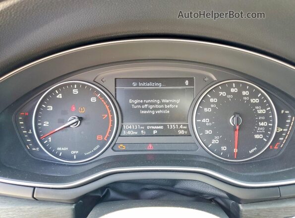 WAUGNAF4XHN037908 2017 AUDI A4 White ხელსაწყოთა პანელის ხედი