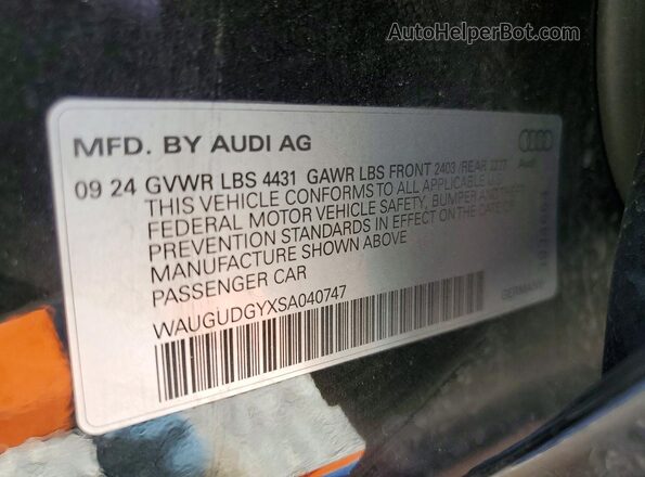 WAUGUDGYXSA040747 2025 AUDI A3 Black Շարժիչի բաժամունքի տեսք