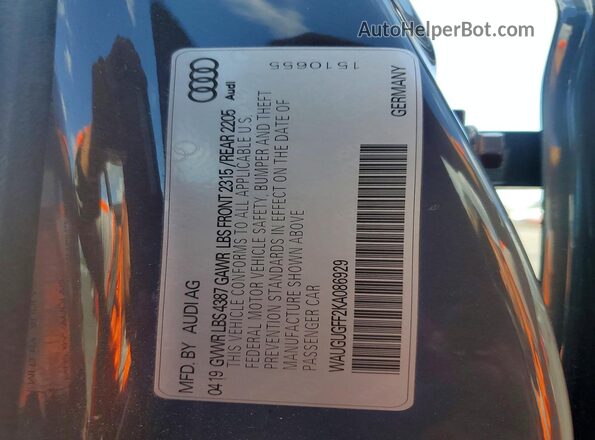 WAUGUGFF2KA086929 2019 AUDI A3 Gray Vista del compartimento del motor