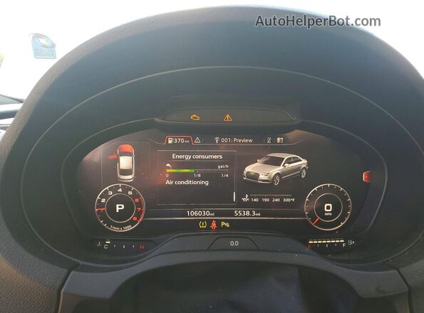 WAUGUGFF6J1085667 2018 AUDI A3 White Instrument cluster view