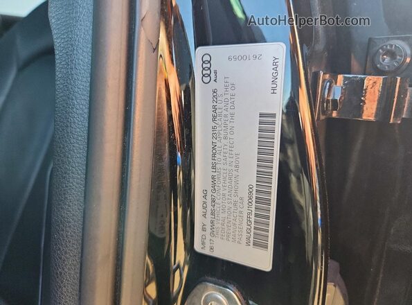 WAUGUGFF9J1006900 2018 AUDI A3 Black Engine compartment view
