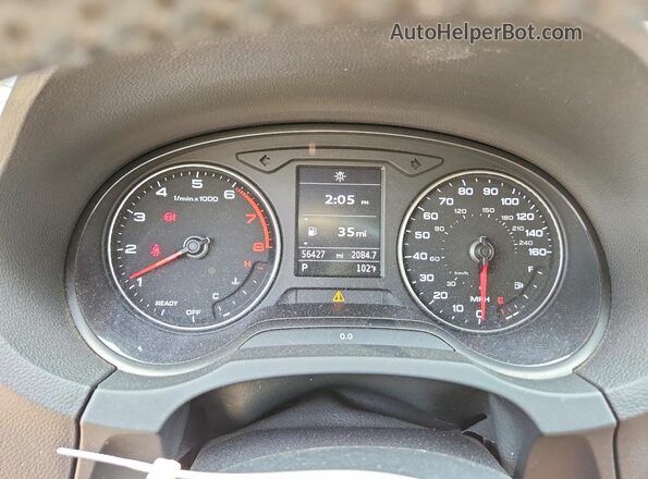 WAUGUGFFXH1040841 2017 AUDI A3 Blue Vista del cuadro de instrumentos