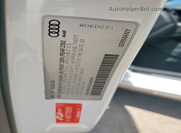 WAUHMAF4XLA064064 2020 AUDI A4 Белый Вид наклейки с VIN-кодом