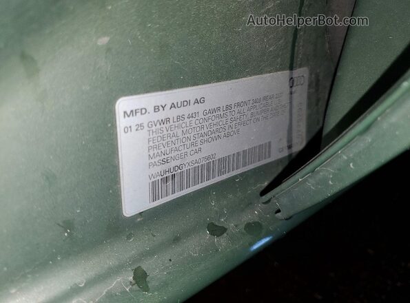 WAUHUDGYXSA075602 2025 AUDI A3 Зеленый Вид подкапотного пространства