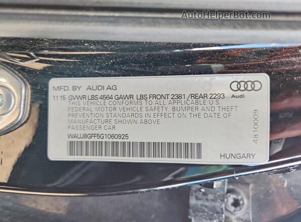 WAUJ8GFF5G1060925 2016 AUDI A3 Черный Вид подкапотного пространства