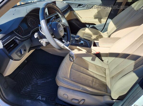 WAUKMAF40JA076470 2018 AUDI A4 White Вид салону спереду