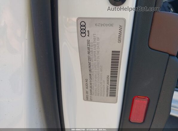 WAUKMAF41JA040254 2018 AUDI A4 Белый Вид подкапотного пространства