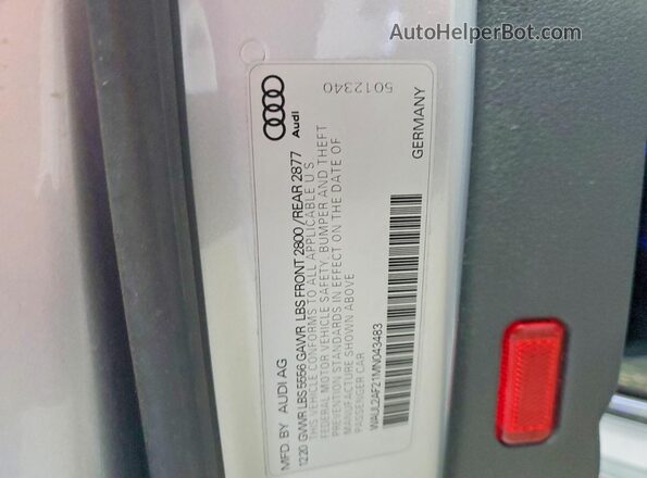 WAUL2AF21MN043483 2021 AUDI A6 Silver Engine compartment view