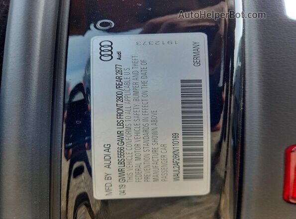 WAUL2AF26KN110169 2019 AUDI A6 Черный Вид подкапотного пространства